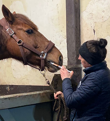 Oral treatment being administered